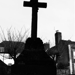 church crucifix blackandwhite silhouette