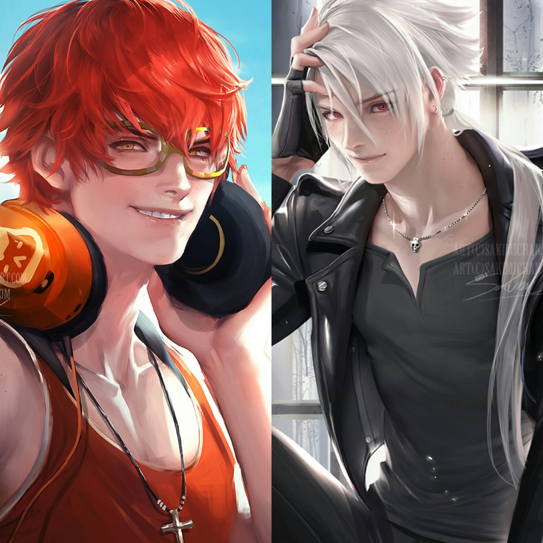 Zen and 707 from mystic messenger by image by @olsonleeemma.